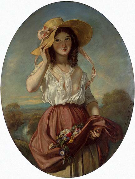 Camille Roqueplan Girl with flowers